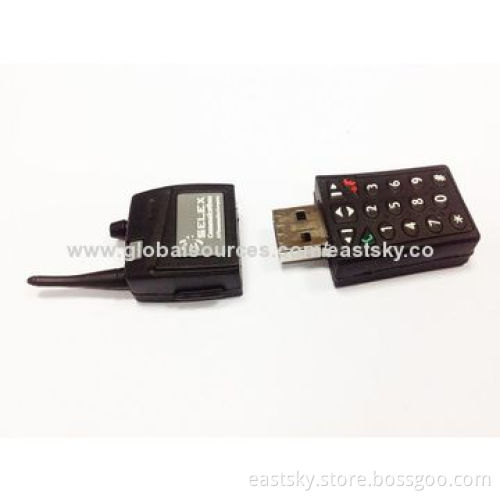 Custom interphone-shaped USB drive, made of soft PVC material, OEM orders welcome